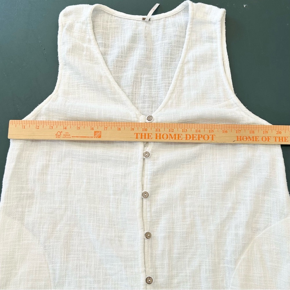 Free People White Sleeveless Button-Front Maxi Tunic Dress - Picture 10 of 16
